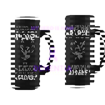 My Hero Is Now My Angel Dementia Awareness Ribbon Support Graphic Print Coffee Mug - Monsterry