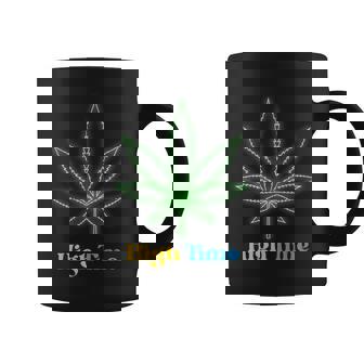 High Time Happy 420 Day Cannabis Weed Marijuana Leaf THC Graphic Print Coffee Mug - Monsterry