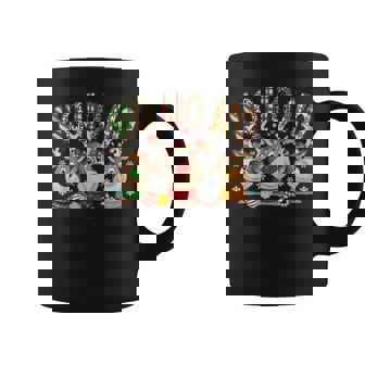 Ho Ho Ho Reindeers Christmas Light Xmas Holiday Men Women Graphic Print Coffee Mug - Monsterry
