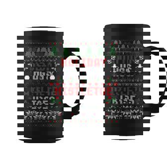 Holiday Hugs Mistletoe Kisses Winter Christmas Ugly Sweater Graphic Print Coffee Mug - Monsterry