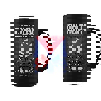 Hombre De Boxeo De Cuba Con Guantes Y Bandera Cubana Taza de café - Regaloses