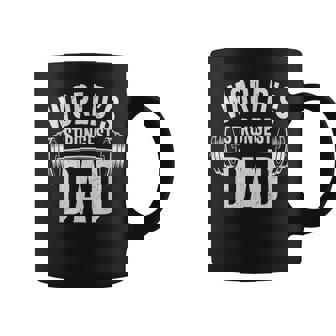 Hombre World's Strongest Dad Entrenamiento Gimnasio Día Del Padre Taza de café - Regaloses