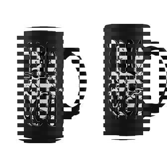 Horror Movie Characters In Knives De Terror Para Adultos Negro Manga Larga Pequeño Taza de café - Regaloses