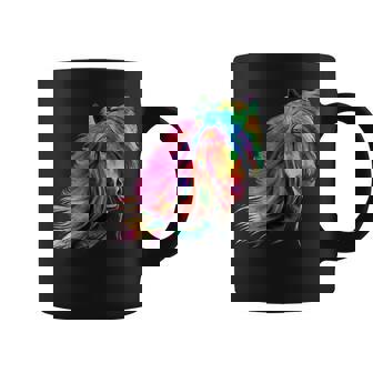 Horse Rainbow Watercolour Artistic Horse Graphic Print Coffee Mug - Monsterry
