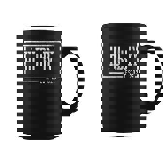 Hubby Est 2025 Just Married Honeymoon Sleek Framed Coffee Mug - Monsterry