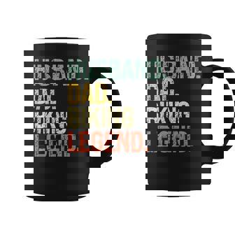 Husband Dad Biking Legend Father's Day Bicycle Taza de café - Regaloses