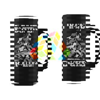 I'd Rather-Be Cubing Speed Cubing Competitive Speed Cubing Graphic Print Coffee Mug - Monsterry