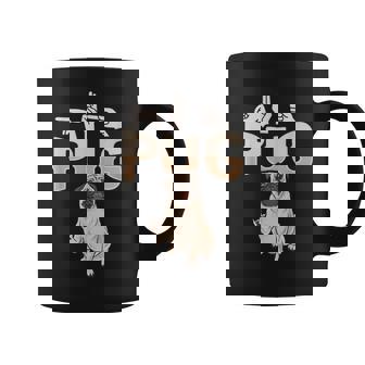 ILY Pug ASL Hand Gesture Deaf Hearing Loss Awareness Graphic Print Coffee Mug - Monsterry