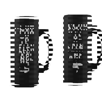 I'm With The Fallen Angel Costume Halloween Matching Couple Graphic Print Coffee Mug - Monsterry