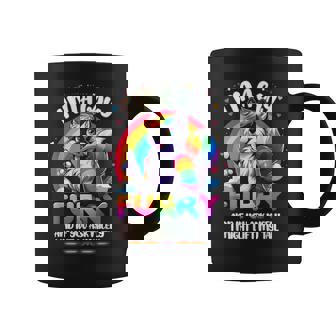 I'm A Gay Furry Rainbow Fox Wolf Fandom Pride Month Rainbow Graphic Print Coffee Mug - Monsterry