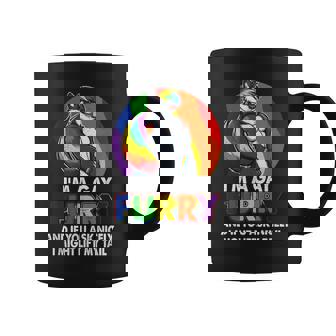 I'm A Gay a Furry Rainbow Fox Wolf Pride Month Graphic Print Coffee Mug - Monsterry