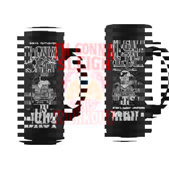 I'm Gonna Sleigh This Workout Santa Claus Gym Merry Liftmas Graphic Print Coffee Mug - Monsterry