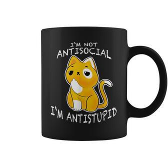 I'm Not Antisocial I'm Antistupid Sarcastic Cat Tassen - Geschenkecke