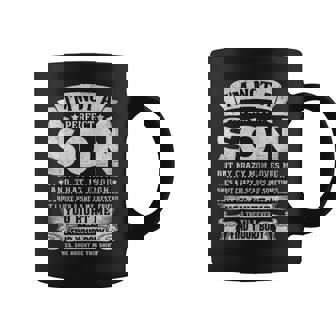 I'm Not A Perfect Son But My Crazy Mom Loves Me On Back Graphic Print Coffee Mug - Monsterry