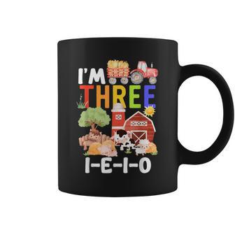 I'm Three I-E-I-O 3 Years Old Farm Animal Birthday Matching Coffee Mug - Monsterry