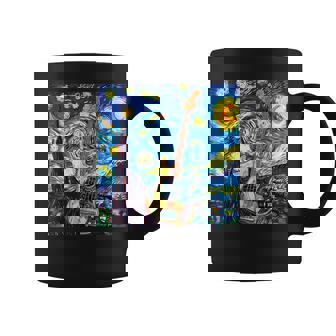 Instrument Guitar Under Swirling Sky Starry Night E-Guitar Graphic Print Coffee Mug - Monsterry