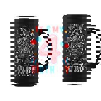 It's My 4Th Birthday Spider Theme Party Boy Birthday Coffee Mug - Thegiftio