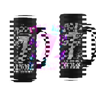 It's My 7Th Birthday Butterfly Theme 7 Year Old Party Girl Coffee Mug - Monsterry