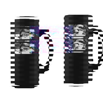 Japanese Aesthetic Anime Sad Eyes Graphic Print Coffee Mug - Monsterry