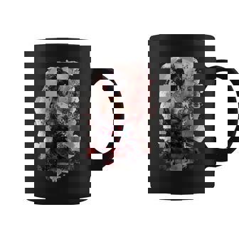 Japanese Samurai Girl Sakura Cherry Blossom Japanese Geisha Coffee Mug - Monsterry