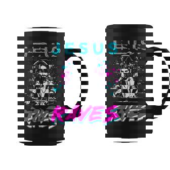 Jesus Raves Techno House Party Edm Festival Goa Electro Rave Tasse - Cadeauxyz