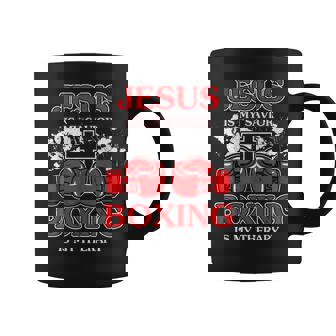 Jesus Is My Savior Boxing Is My Therapy Graphic Print Coffee Mug - Monsterry