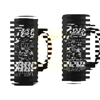Jesus Is My Savior Boxing Is My Therapy Gym Boxer Graphic Print Coffee Mug - Monsterry