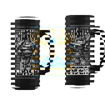 Jewdolph Ugly Happy Hanukkah Moose Menorah Jewish Coffee Mug | Mazezy
