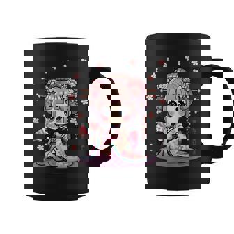 Jolie Fille Geisha Et Fleur De Cerisier Style Kawaii Tasse - Cadeauxyz