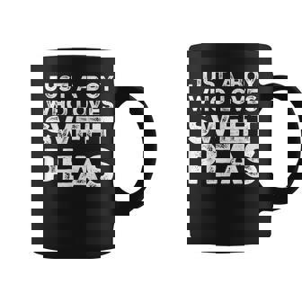Just A Boy Who Loves Sweet Peas Sweet Pea Flowers Lover Graphic Print Coffee Mug - Monsterry