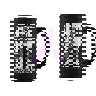 Just Cure Alzheimers Awareness Shirts Ribbon Shirt Graphic Print Coffee Mug - Monsterry