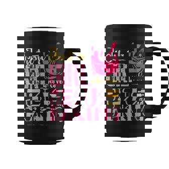 Just A Girl Who Love Jesus And Baking Bake Flour Cake Oven Graphic Print Coffee Mug - Monsterry