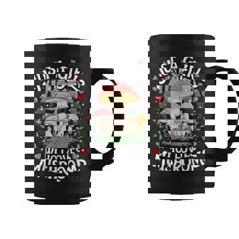 Just A Girl Who Loves Mushrooms Retro Nature N Cute Coffee Mug | Seseable CA