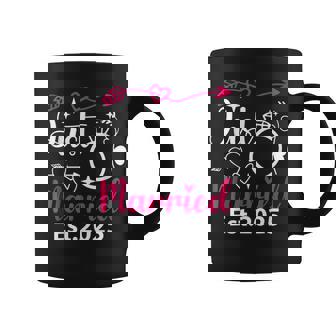 Just Married 2025 Honeymoon Wedding Couples Fiancee Lover Graphic Print Coffee Mug - Monsterry