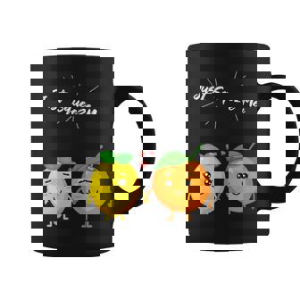 Just Squeeze Me Orange And Lemon For Vegetarians And Vegans Graphic Print Coffee Mug - Monsterry