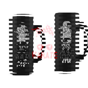 Karate Mom Messy Bun Karate Mama Karate Mother Coffee Mug | Mazezy