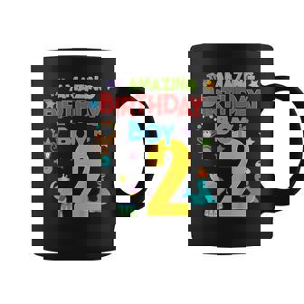 Kids 2 Year Old Circus Birthday Party Amazing Birthday Boy Two Graphic Print Coffee Mug - Monsterry