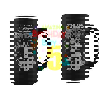 Kids 5 Year Old Circus Birthday Amazing Birthday Boy Five Graphic Print Coffee Mug - Monsterry