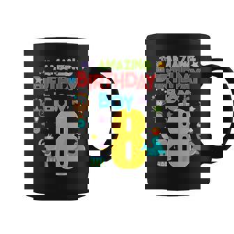 Kids 8 Year Old Circus Birthday Party Amazing Birthday Boy Eight Graphic Print Coffee Mug - Monsterry