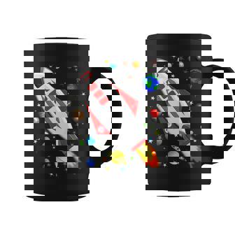 Kids Just Planets Spaceship In Space Solar System For Kids Graphic Print Coffee Mug - Monsterry