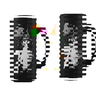 Kids Penguin Birthday 7 Penguin 7th Birthday Outfit Penguin Party Graphic Print Coffee Mug - Monsterry