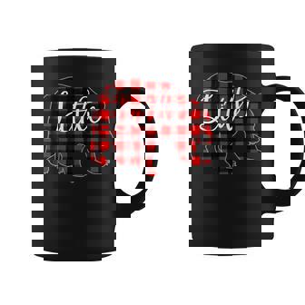 Kids Red Plaid Little Bear Matching Family Christmas Eve Buffalo Graphic Print Coffee Mug - Monsterry