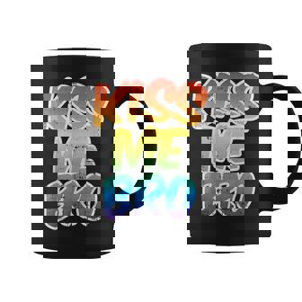 Kiss Me Bro LGBT-Q Rainbow Gay Pride Equality Men Graphic Print Coffee Mug - Monsterry