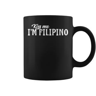 Kiss Me I'm Filipino Graphic Print Coffee Mug - Monsterry