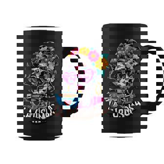 La Chismosa Mexican Chisme Español Esqueleto Calavera Taza de café - Regaloses