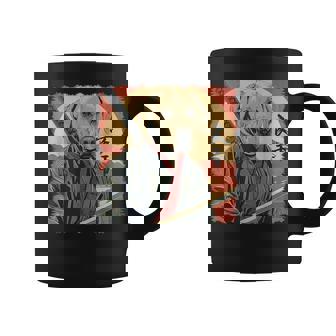 Labrador Retriever Dog Lab Japanese Samurai Ukiyo-e Vintage Graphic Print Coffee Mug - Monsterry