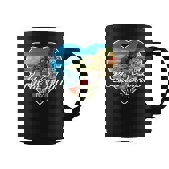 Lake Como Landscape Inside A Heart Silhouette Italy Travel Coffee Mug | Mazezy
