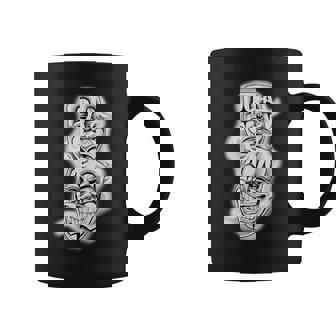Laugh Now Cry Later Chicano Tattoo Flash Premium Graphic Print Coffee Mug - Monsterry
