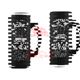 Leader Of The Cousin Crew Pajamas Xmas Buffalo Plaid Graphic Print Coffee Mug - Monsterry