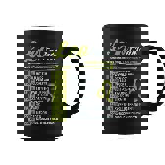 Leo Facts Traits Horoscope Zodiac Astrological Sign Small Graphic Print Coffee Mug - Monsterry